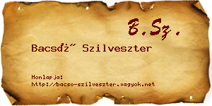 Bacsó Szilveszter névjegykártya