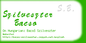 szilveszter bacso business card